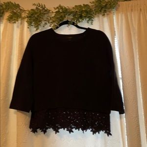 J. Crew sweater with lace detail. Navy Blue